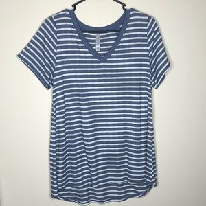 Lularoe medium ribbed blue and white Christy T